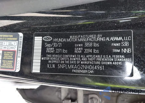 2022 Hyundai Elantra Sel из США, поврежденный, VIN 5NPLM4AG2NH064961